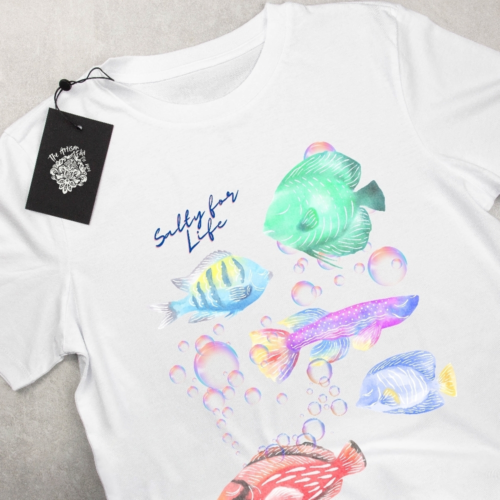 Salty for Life "Watercolor Fish" Short Sleeve Unisex Tee